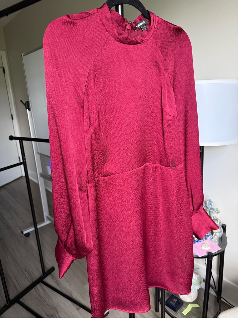 Express Red Long-Sleeve Dress